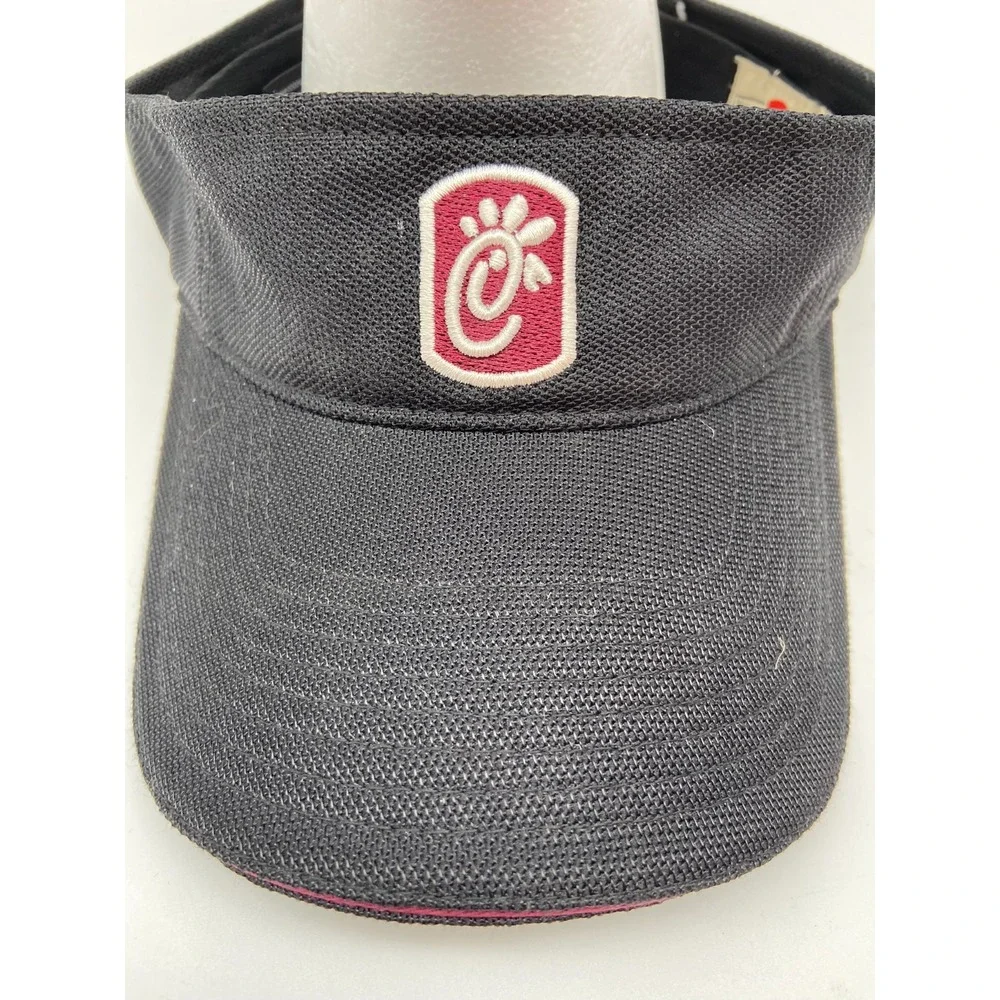 Chick Fil A Visor Hat Strap Back Adjustable‎ Black Work Team Crew Employee